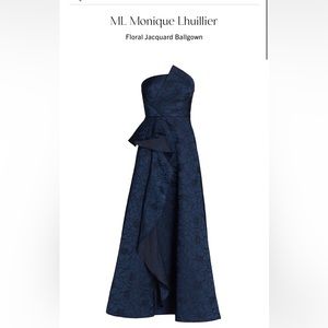 ML Monique Lhuillier Floral Jacquard Ballgown